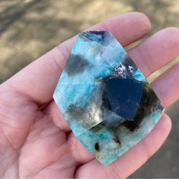 Set of 2 Polished Amazonite Freeform Stones Crystals Minerals - Picture 3 of 6